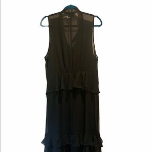 Beautiful black long dress with ruffles